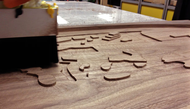 CNC Routing Walnut Architectural Site Model